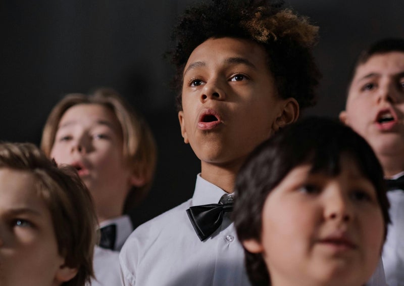 Group singing lesson in progress